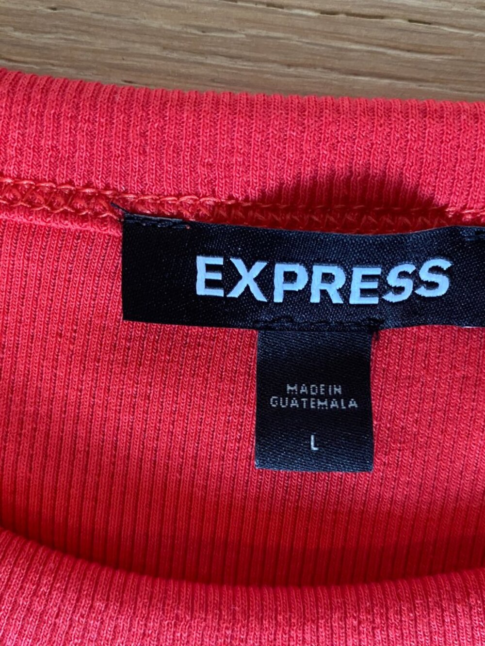 Express Red Ribbed Dress w Shoulder Detailing Size L - Picture 8 of 9